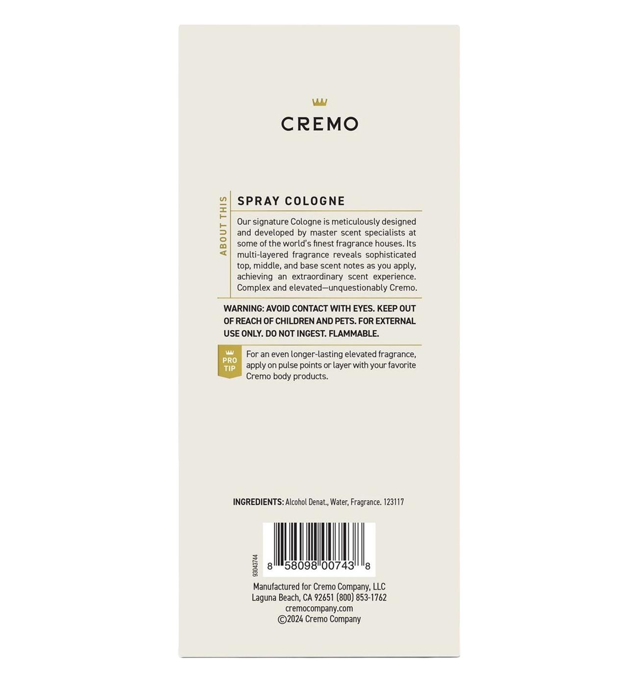 Cremo Men's Spray Cologne - Spice & Black Vanilla; image 2 of 9