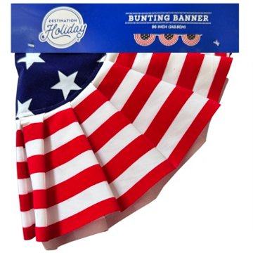 Destination Holiday Bunting Flag Patriotic Banner, 96''