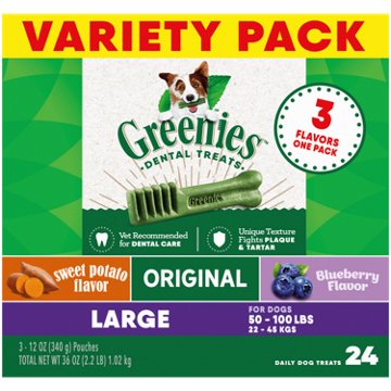 Greenies Large Dental Dog Treats - Variety Pack, 36 oz
