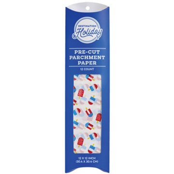 Destination Holiday Popsicle Pre-Cut Parchment Paper, 12 ct, 12'' x 12''