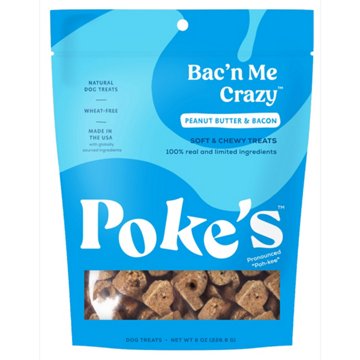 Poke's Bac'n Me Crazy Soft & Chewy Dog Treats - Peanut Butter & Bacon