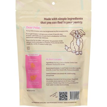 Poke's Birthday Cake Crunchy Biscuits Dog Treats - Peanut Butter & Vanilla, 8 oz