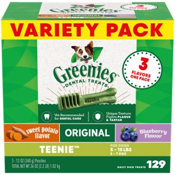 Greenies Teenie Dental Treats - Variety Pack, 36 oz