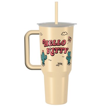 Sanrio Western Hello Kitty Stainless Steel Tumbler with Straw, 40 oz