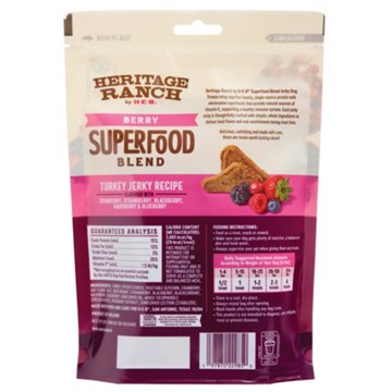 Heritage Ranch by H-E-B Berry Super Food Blend Dog Treats - Jerky Turkey & Cranberry, 5 oz