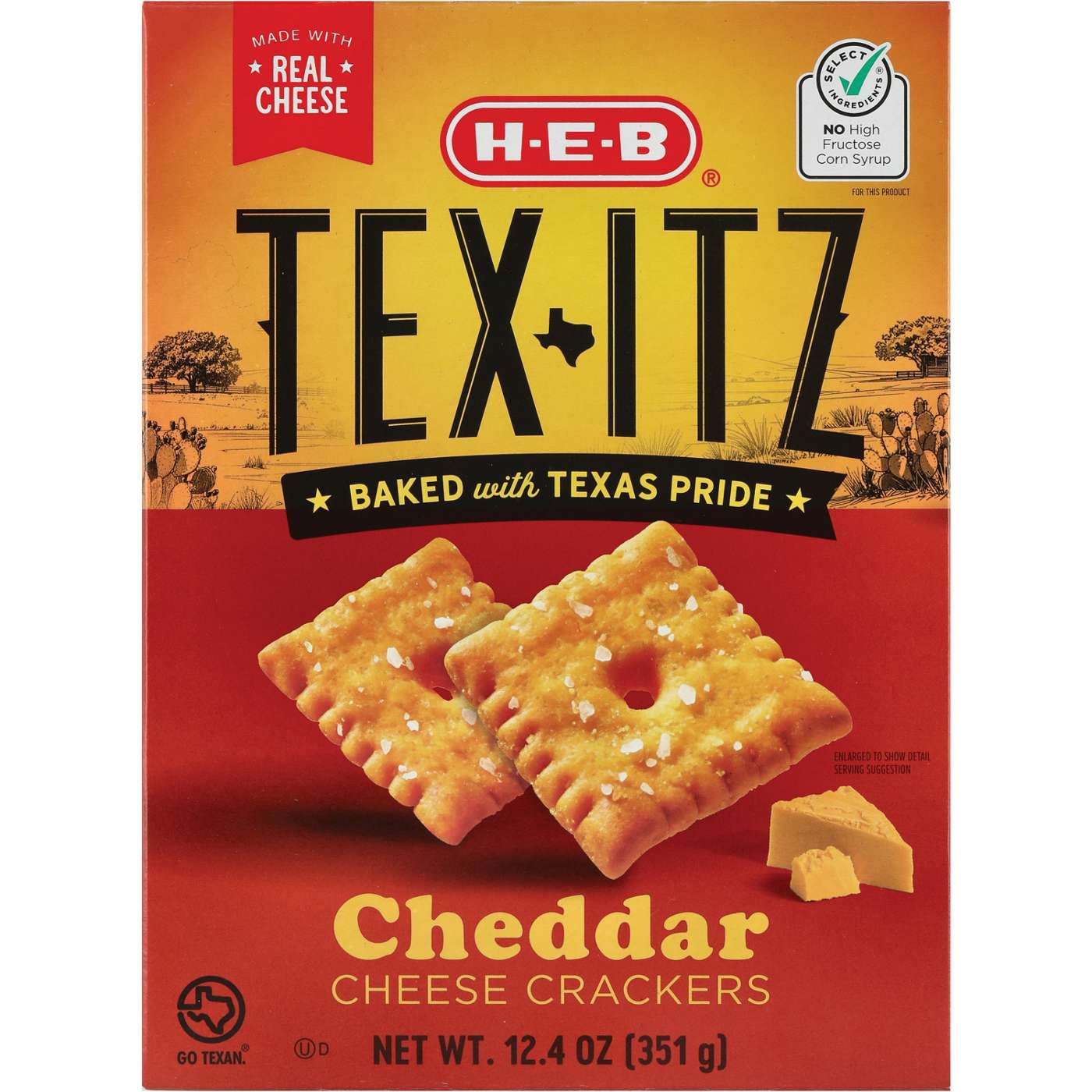 H-E-B Tex-Itz Cheddar Crackers; image 1 of 2