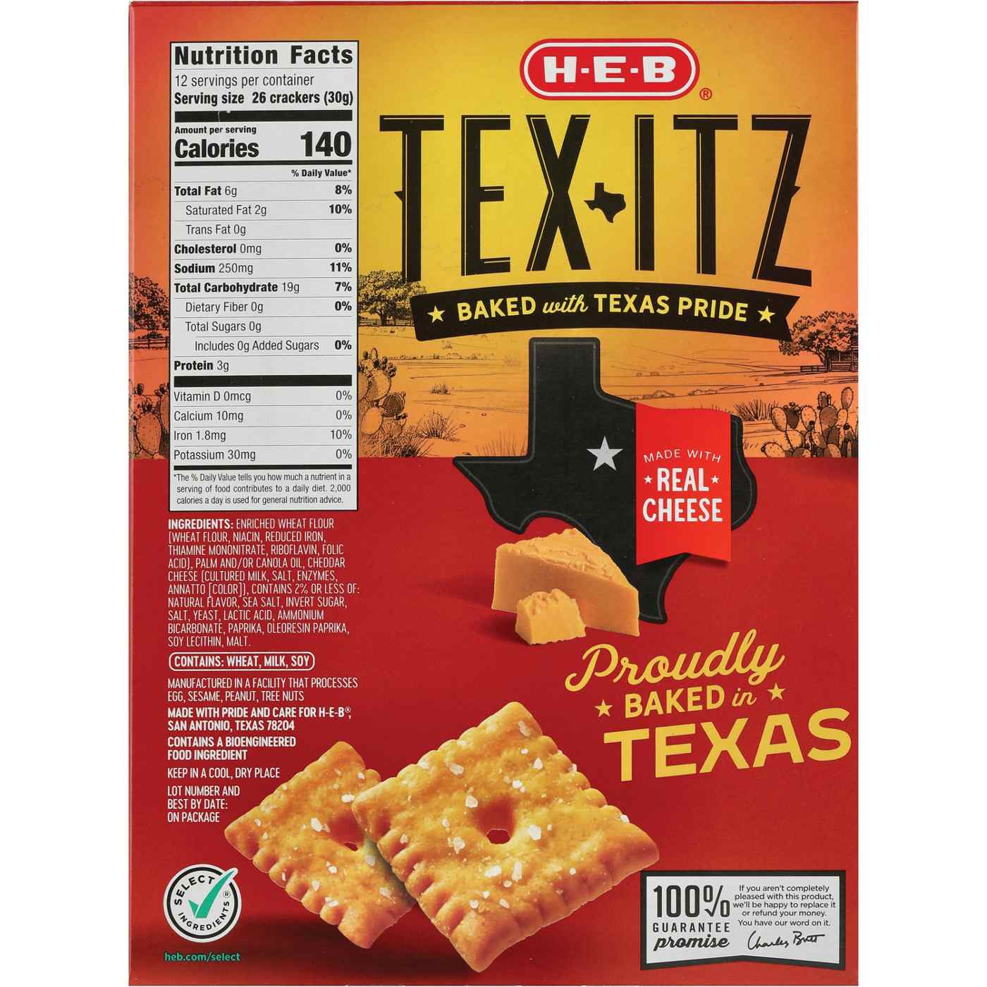 H-E-B Tex-Itz Cheddar Crackers; image 2 of 2