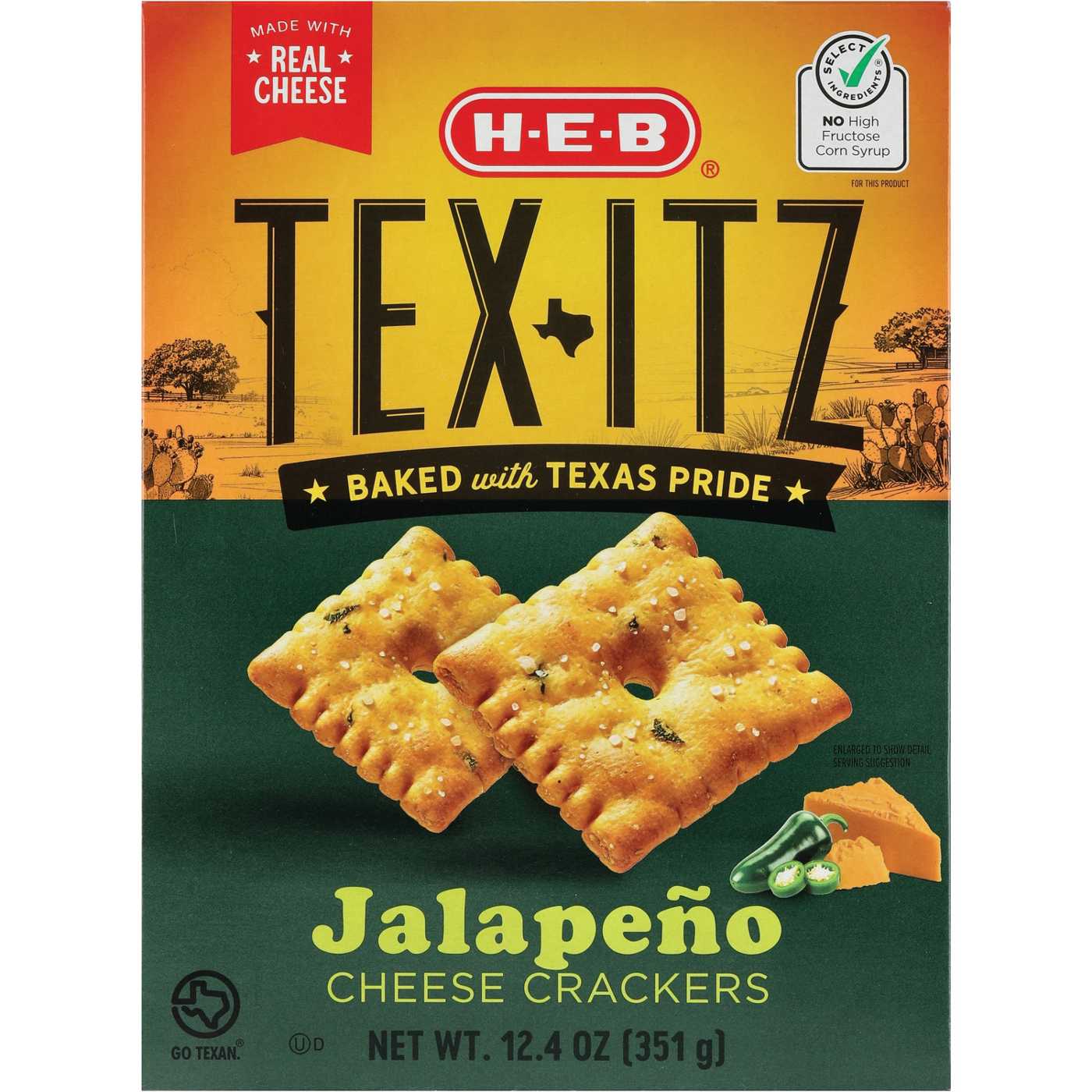 H-E-B Tex-Itz Jalapeño Cheese Crackers; image 1 of 2