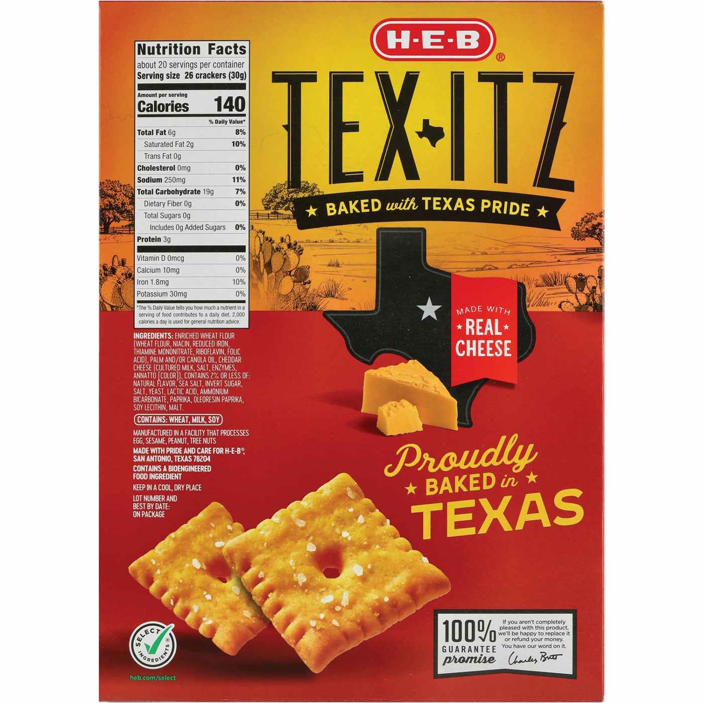 H-E-B Tex-itz Cheddar Crackers - Family Size; image 2 of 2