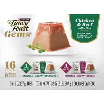 Fancy Feast Purina Gems Wet Cat Food Pate Variety Pack - Chicken And Beef