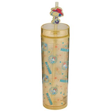 Peanuts Western Snoopy Plastic Slim Tumbler with Straw, 16 oz