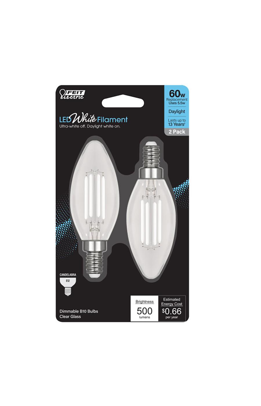 Feit Electric Daylight White Filament B10 Bulb; image 1 of 2