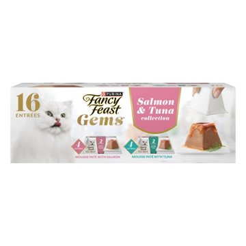 Fancy Feast Purina Gems Wet Cat Food Pate Variety Pack - Salmon and Tuna