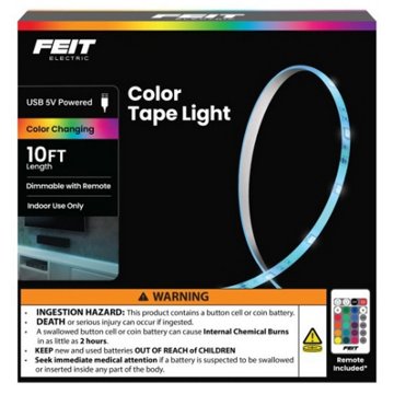Feit Electric Color Tape Light with USB Plug, 10'