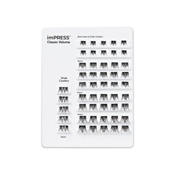 KISS imPRESS No Glue False Lash Clusters Multipack - Classic Volume Wispy, 50 ct