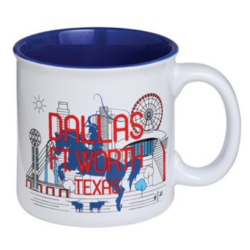 Texas Bright 22 oz Dallas Fort Worth Texas Coffee Mug