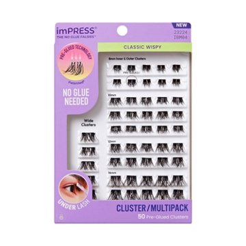 KISS imPRESS Lash Cluster Multipack - Classic Wispy, 50 ct