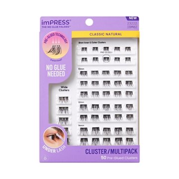KISS imPRESS Pre-Glued Lash Cluster Multipack - Classic Natural, 50 ct