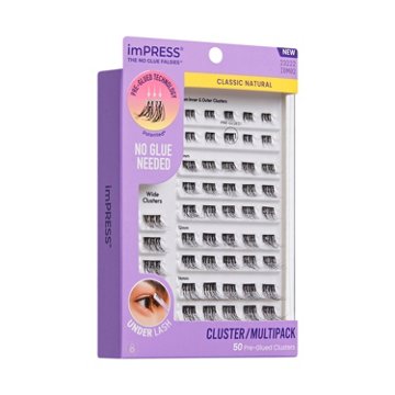 KISS imPRESS Pre-Glued Lash Cluster Multipack - Classic Natural, 50 ct