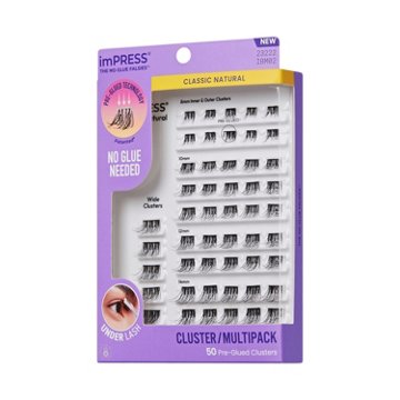 KISS imPRESS Pre-Glued Lash Cluster Multipack - Classic Natural, 50 ct