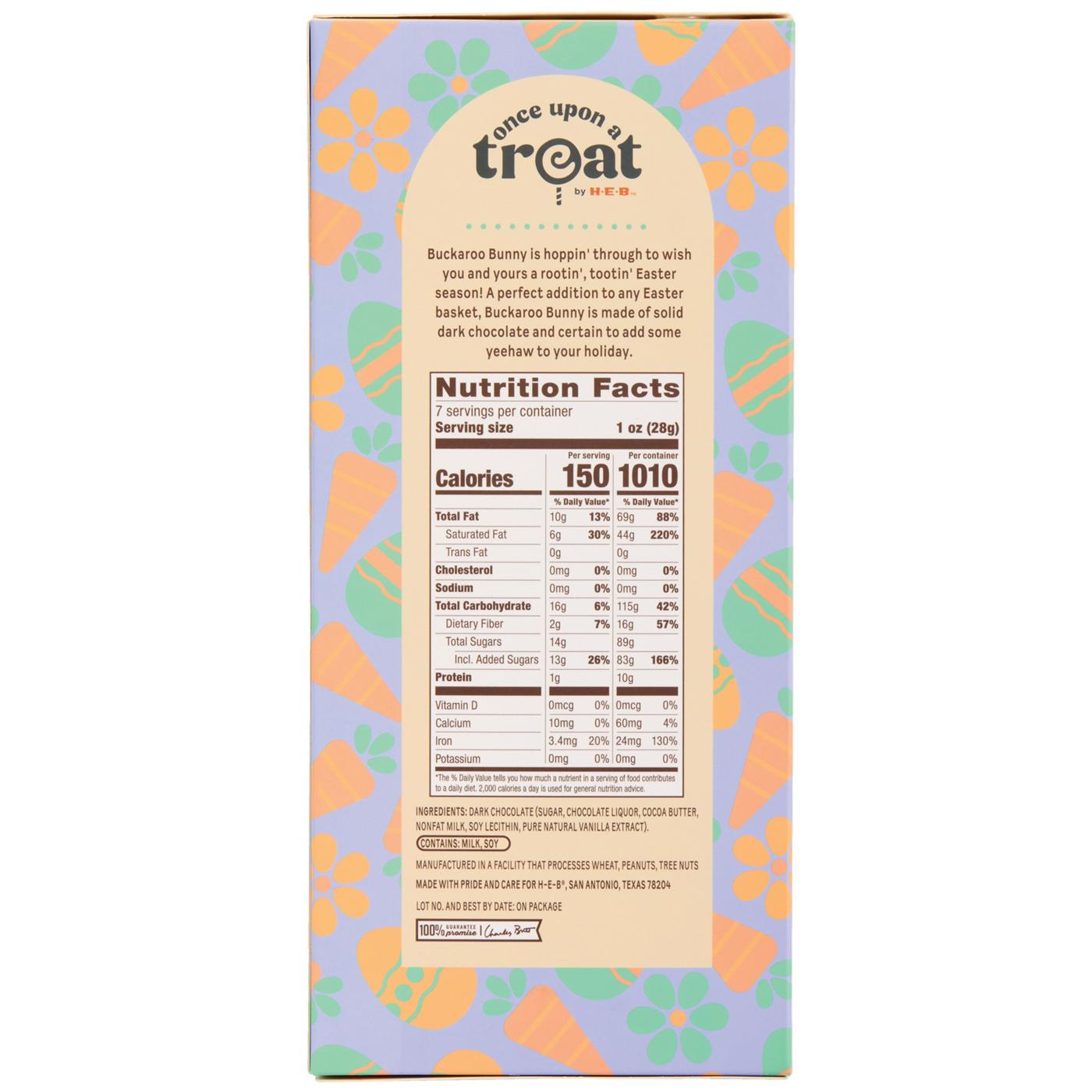 Once Upon a Treat by H-E-B Buckaroo Bunny Solid Dark Chocolate Easter Candy; image 9 of 10