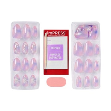 KISS imPRESS No Glue Manicure Nails - Premium Pick Me First (Multicolor Oval Medium Nails), 30 ct