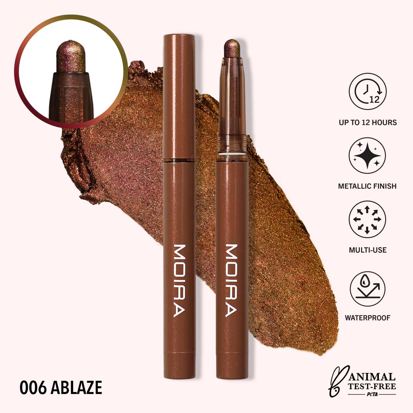 Moira Stellar Glaze Stick Eyeshadow - A Blaze; image 5 of 6