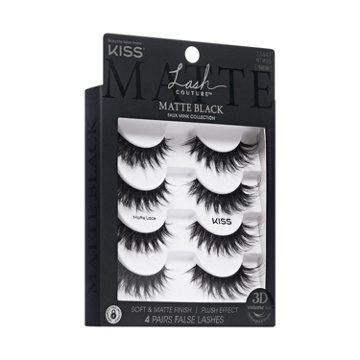 KISS Lash Couture 3D Black Lashes - Matte, 4 pairs