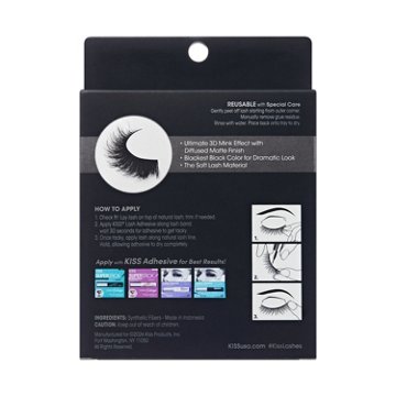KISS Lash Couture 3D Black Lashes - Matte, 4 pairs