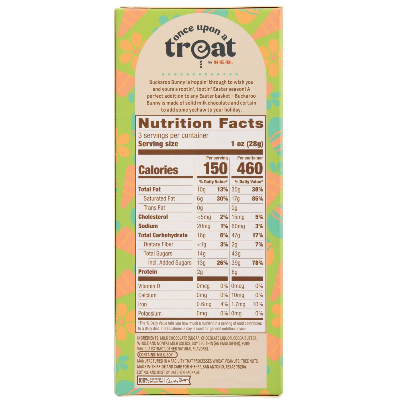 Once Upon a Treat by H-E-B Lil' Buckaroo Bunny Solid Milk Chocolate Easter Candy; image 7 of 8