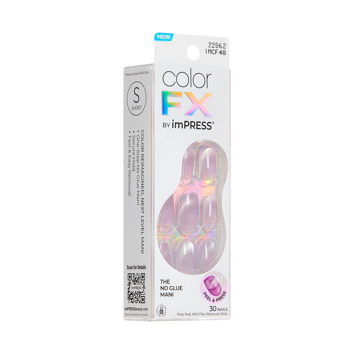 KISS Color FX by imPRESS No Glue Press-On Manicure Nails - Diamond Drip (Purple Oval Short Nails); image 2 of 7