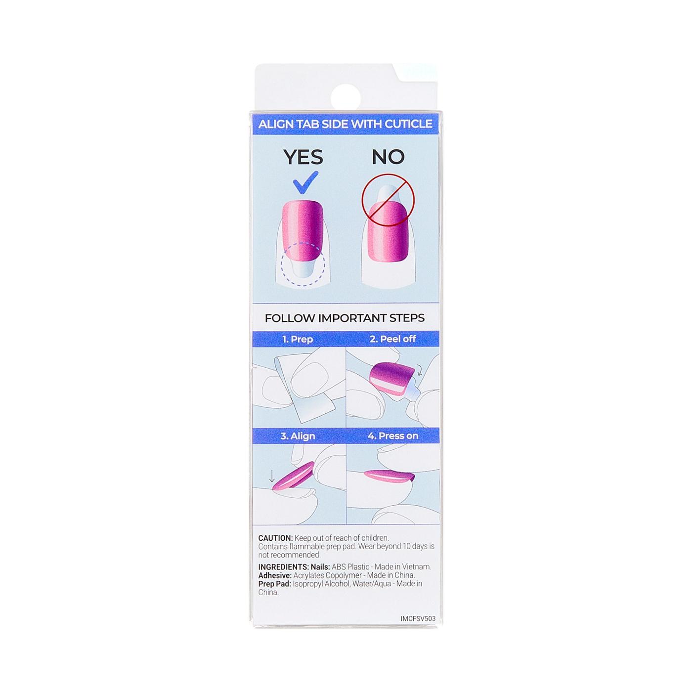 KISS Color FX by imPRESS No Glue Press-On Manicure Nails - Diamond Drip (Purple Oval Short Nails); image 6 of 7