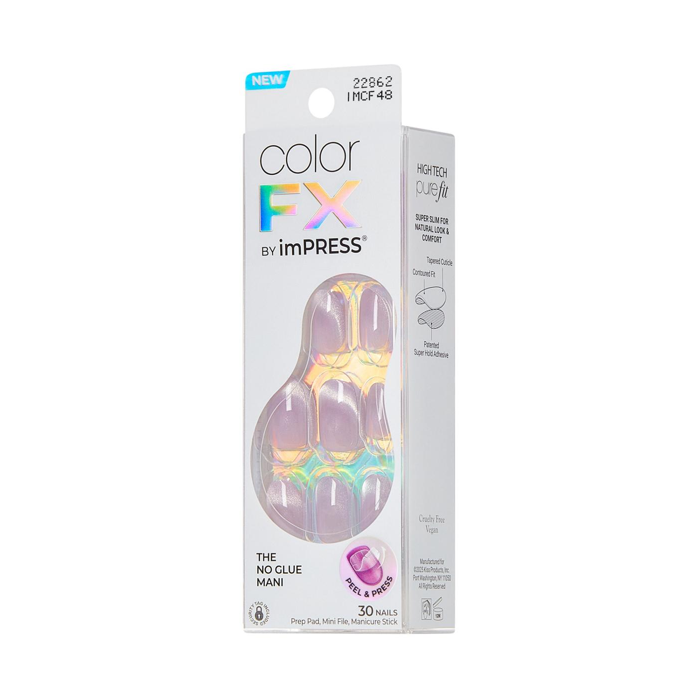 KISS Color FX by imPRESS No Glue Press-On Manicure Nails - Diamond Drip (Purple Oval Short Nails); image 7 of 7