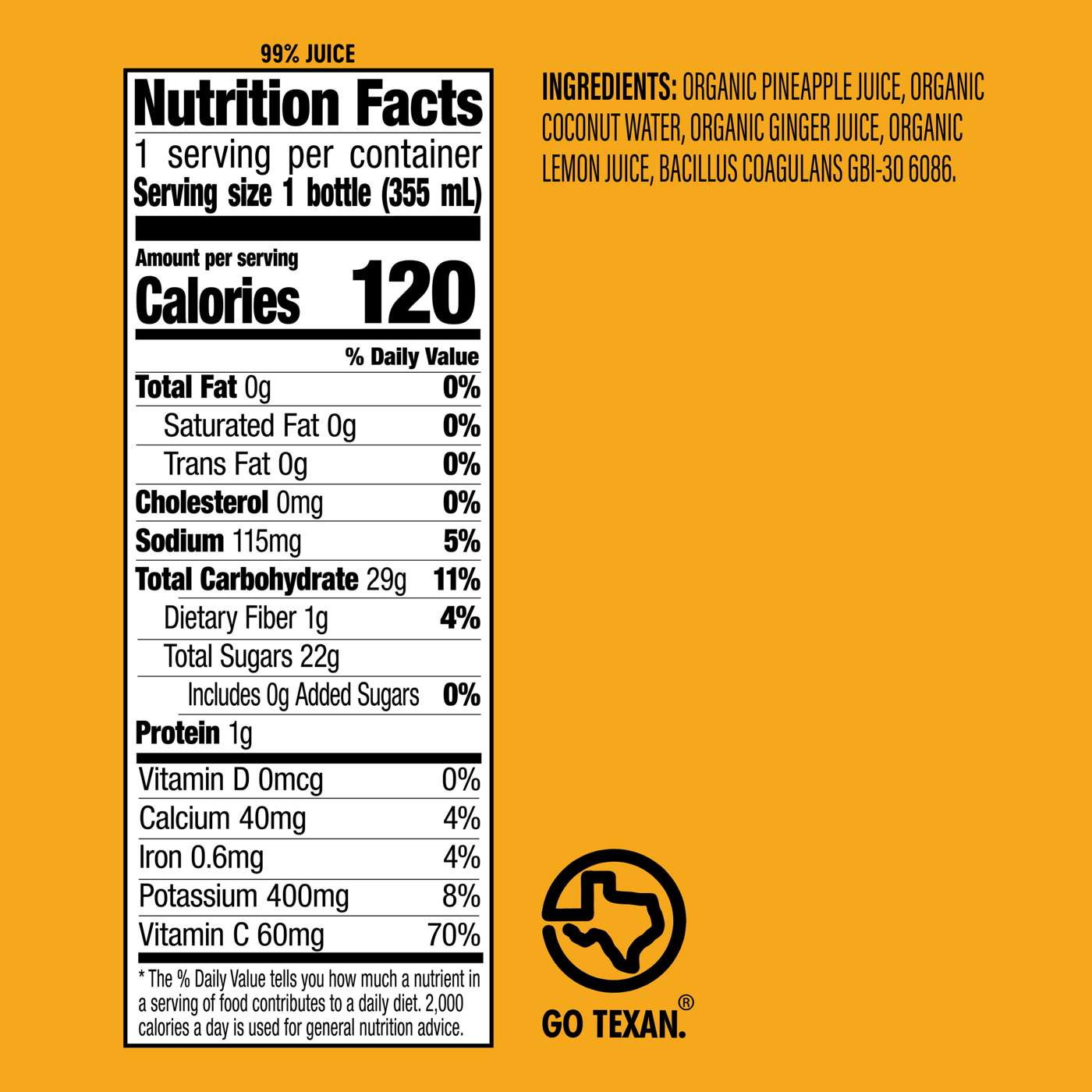 H-E-B Organics Pineapple Ginger Cold-Pressed Juice; image 3 of 5