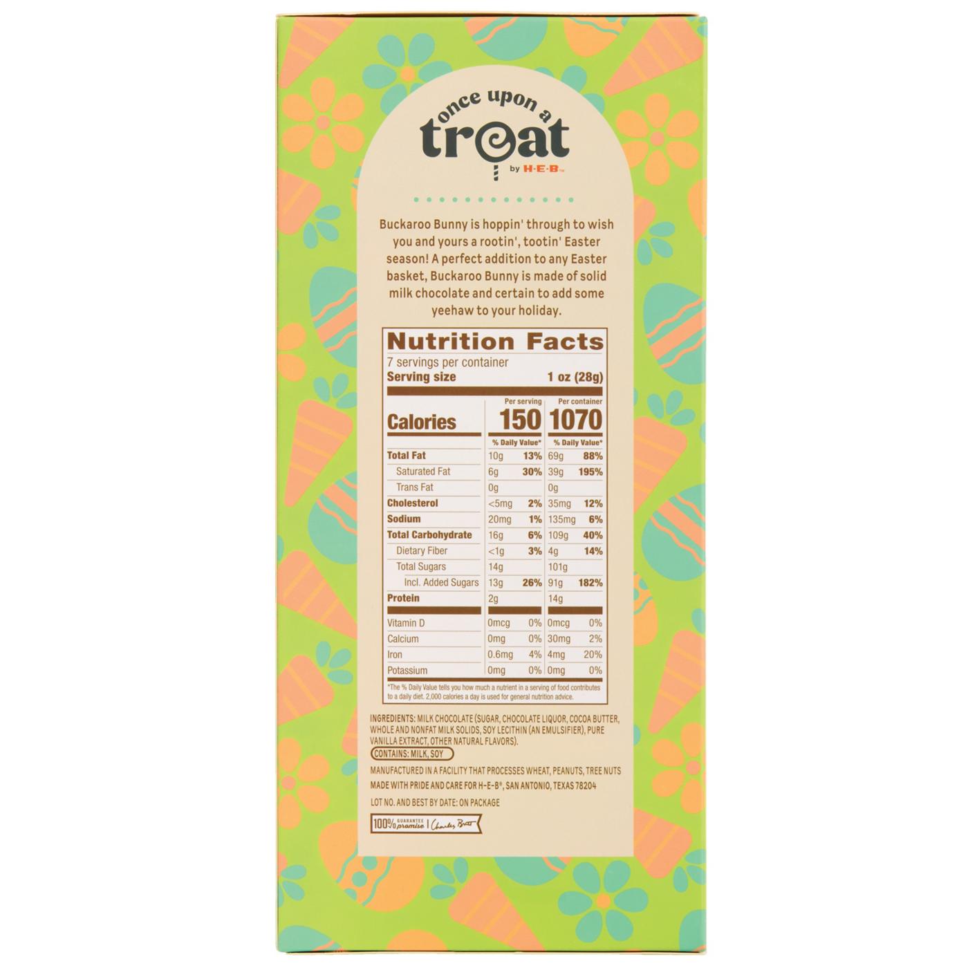 Once Upon a Treat by H-E-B Buckaroo Bunny Solid Milk Chocolate Easter Candy; image 10 of 10