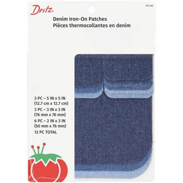 Dritz Denim Iron On Patches, 12 pc
