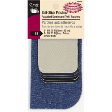 Dritz Denim & Twill Self-Stick Patches, 8 pc