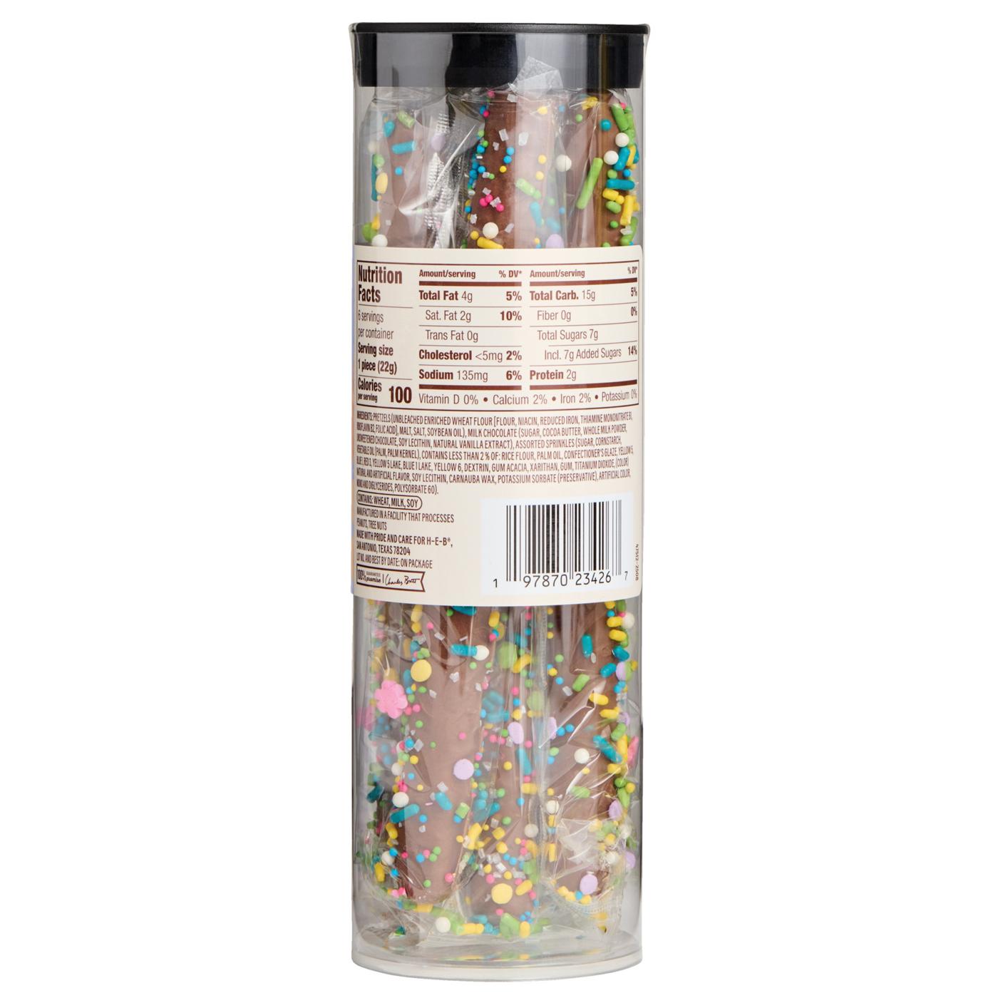Once Upon a Treat by H-E-B Milk Chocolate Dipped Easter Pretzel Rods with Sprinkles, 6 ct; image 2 of 8