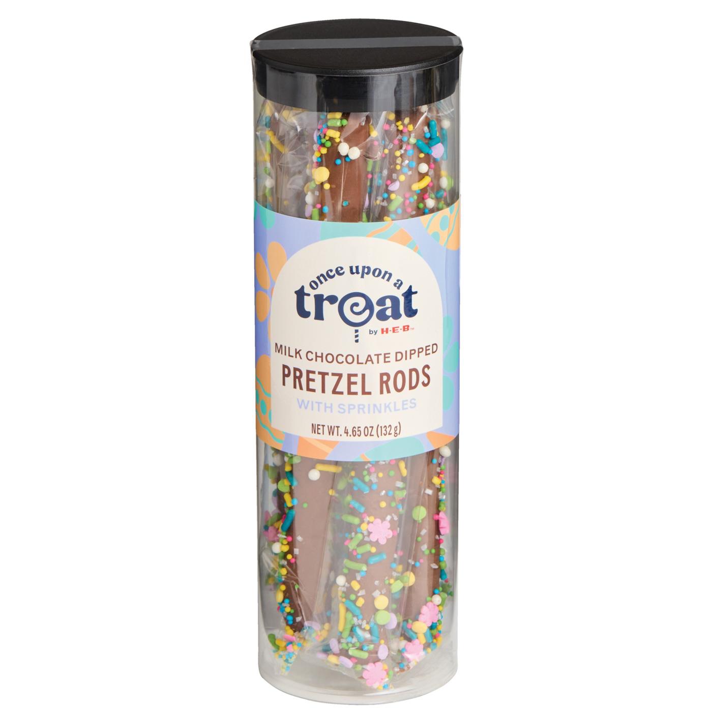 Once Upon a Treat by H-E-B Milk Chocolate Dipped Easter Pretzel Rods with Sprinkles, 6 ct; image 7 of 8