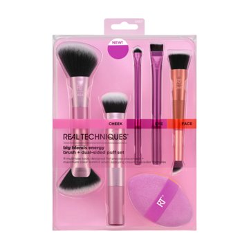Real Techniques Big Blends Energy Brush And Puff Set