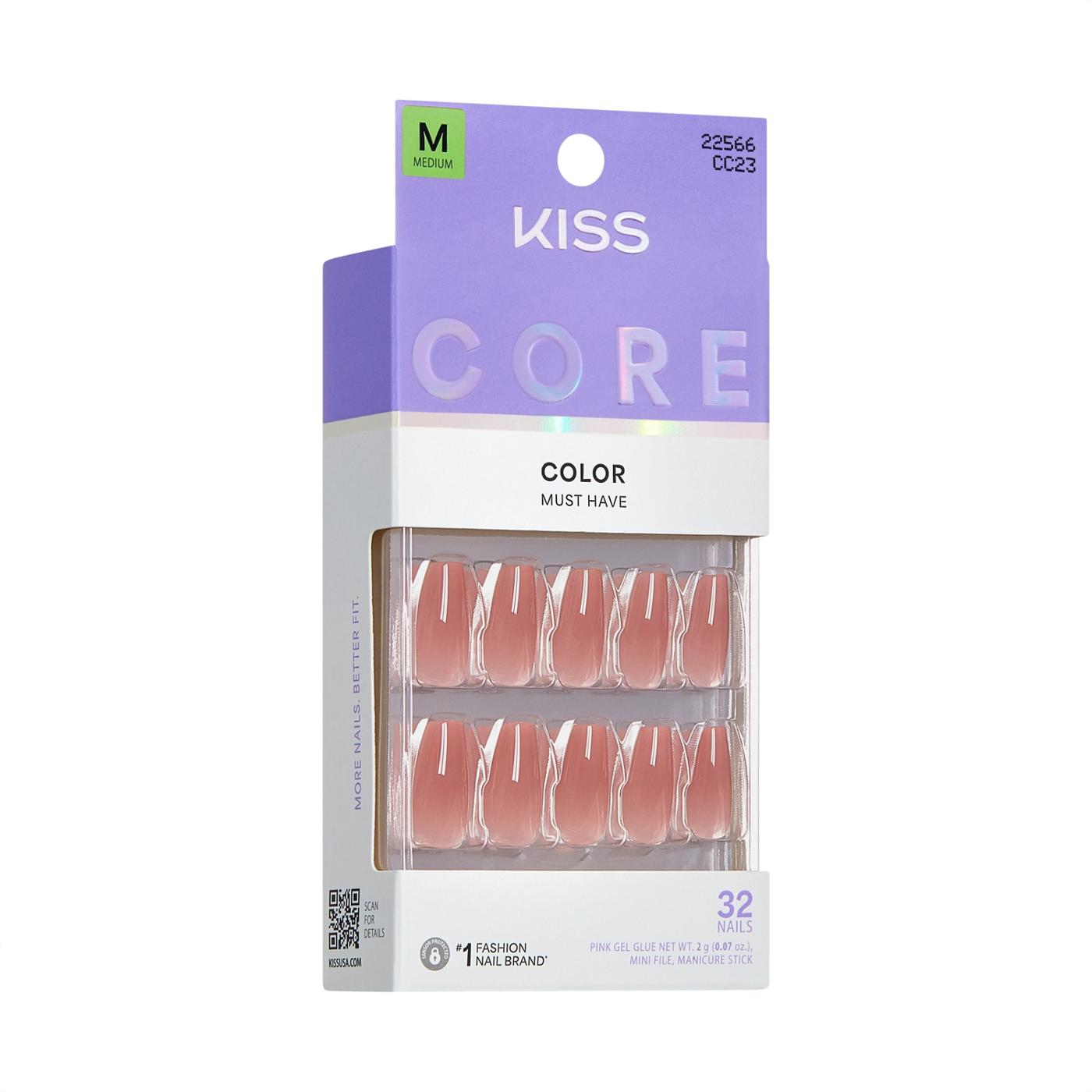 KISS CORE Color Press-On Manicure Nails - Jubilation (Pink Coffin Medium Nails); image 4 of 7