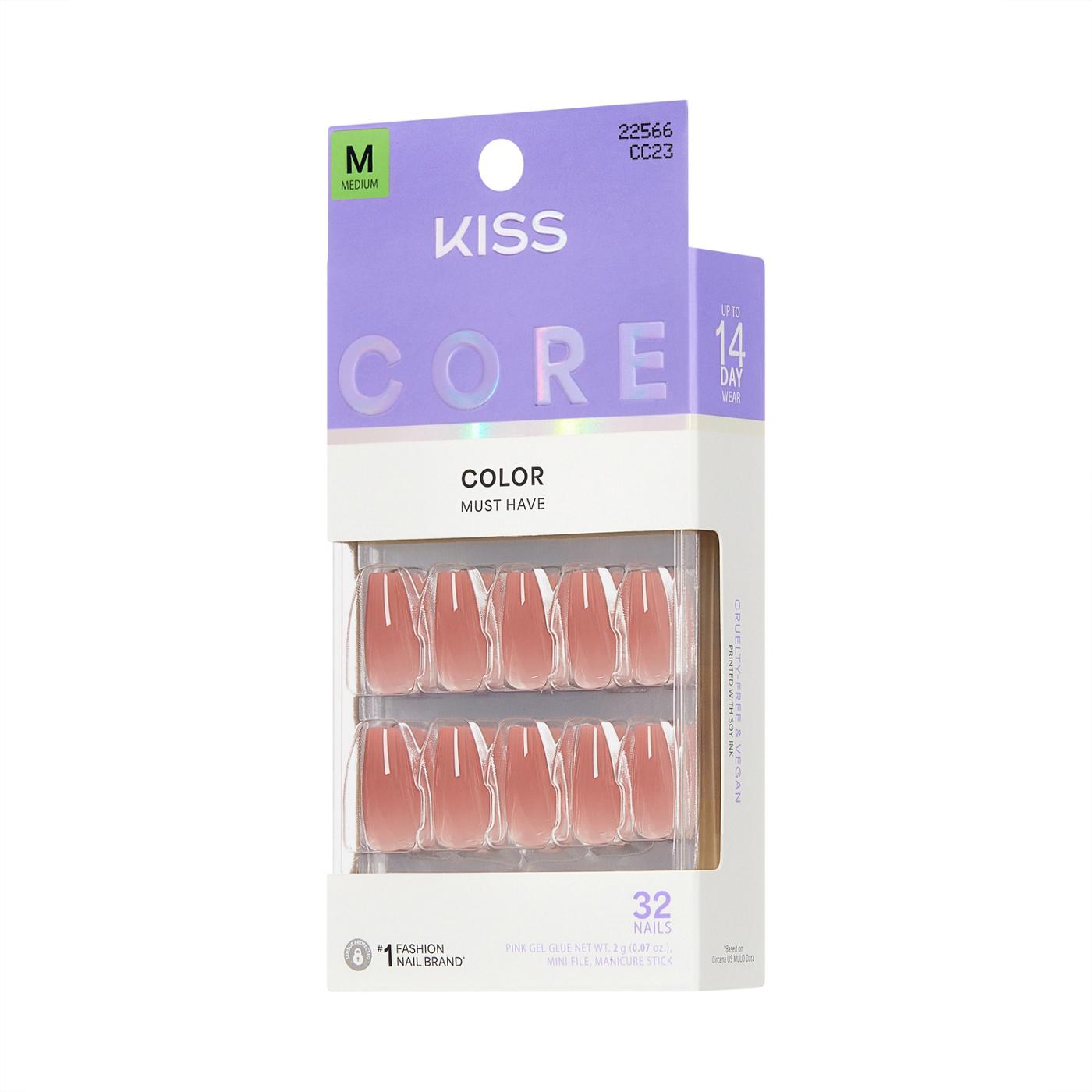 KISS CORE Color Press-On Manicure Nails - Jubilation (Pink Coffin Medium Nails); image 7 of 7