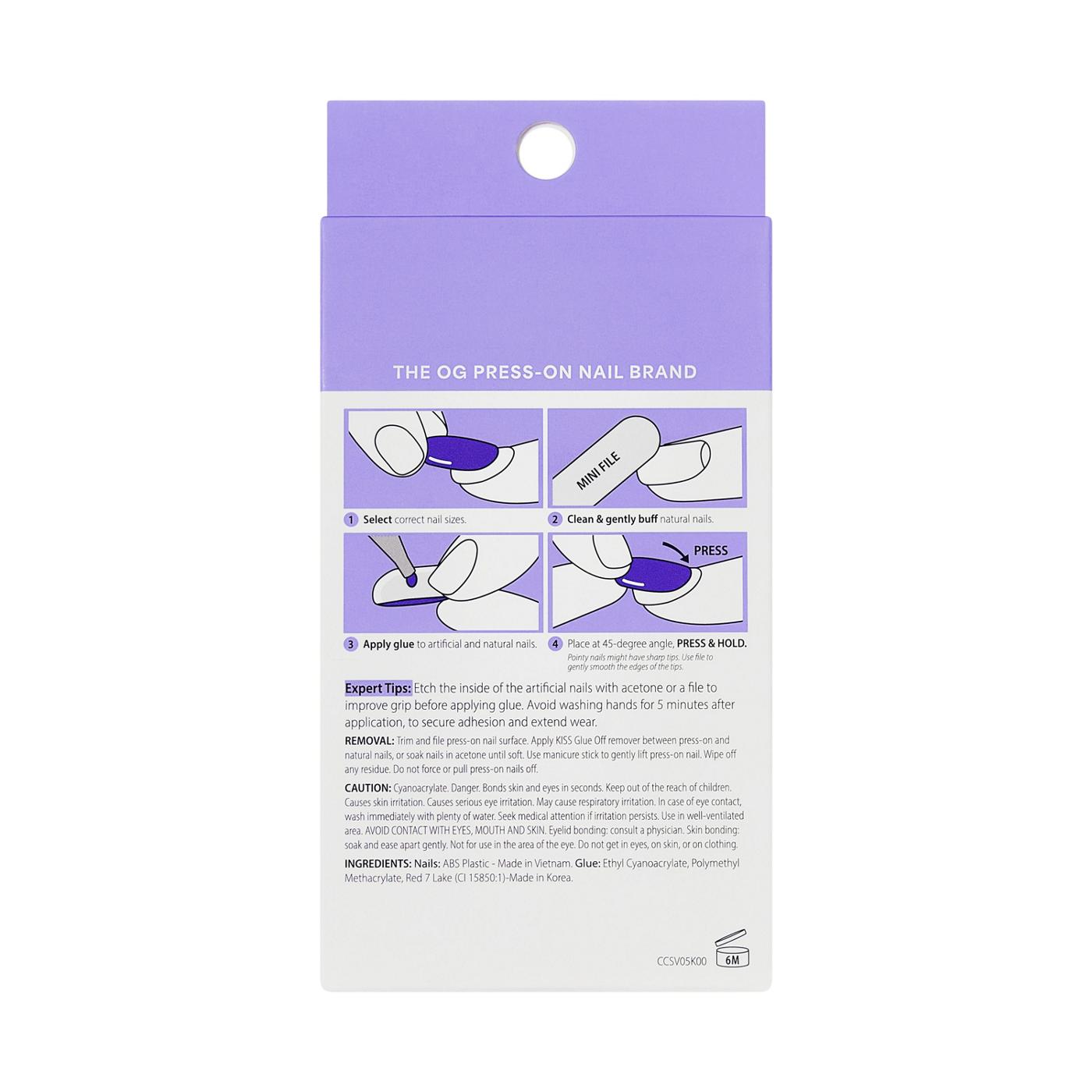 KISS CORE Color Press-On Manicure Nails - Lyrical  (White Almond Short Nails); image 5 of 7