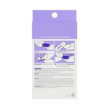 KISS CORE Color Press-On Manicure Nails - Lyrical  (White Almond Short Nails), 30 ct