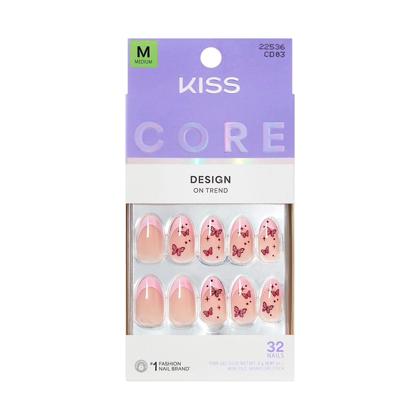 KISS CORE Design On Trend Nails - Signature (Pink Almond Medium Nails); image 1 of 9