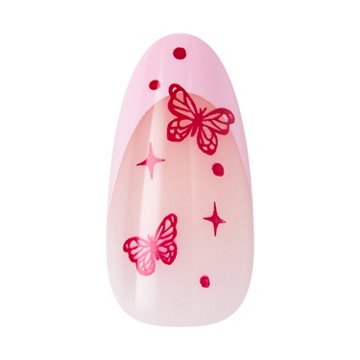 KISS CORE Design On Trend Nails - Signature (Pink Almond Medium Nails), 32 ct
