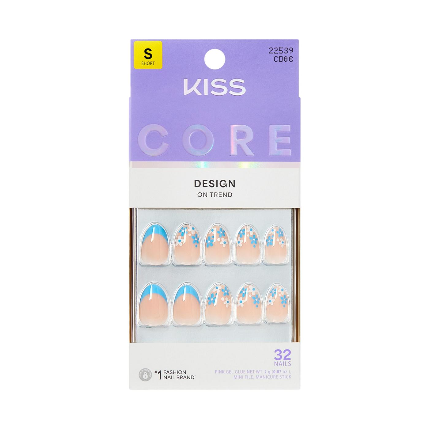 KISS CORE Design On Trend Nails - Tune (Blue Almond Short Nails); image 1 of 8