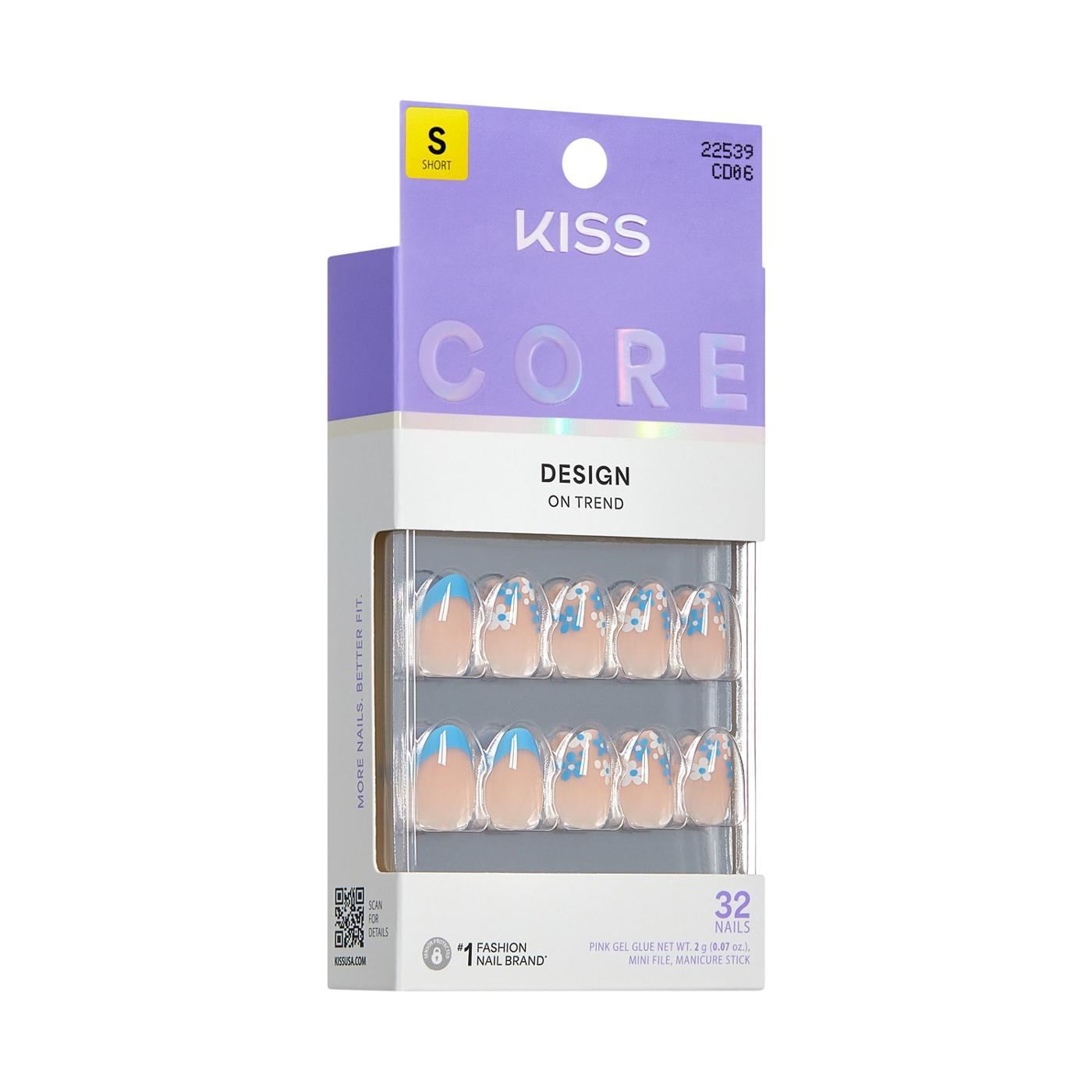 KISS CORE Design On Trend Nails - Tune (Blue Almond Short Nails); image 2 of 8
