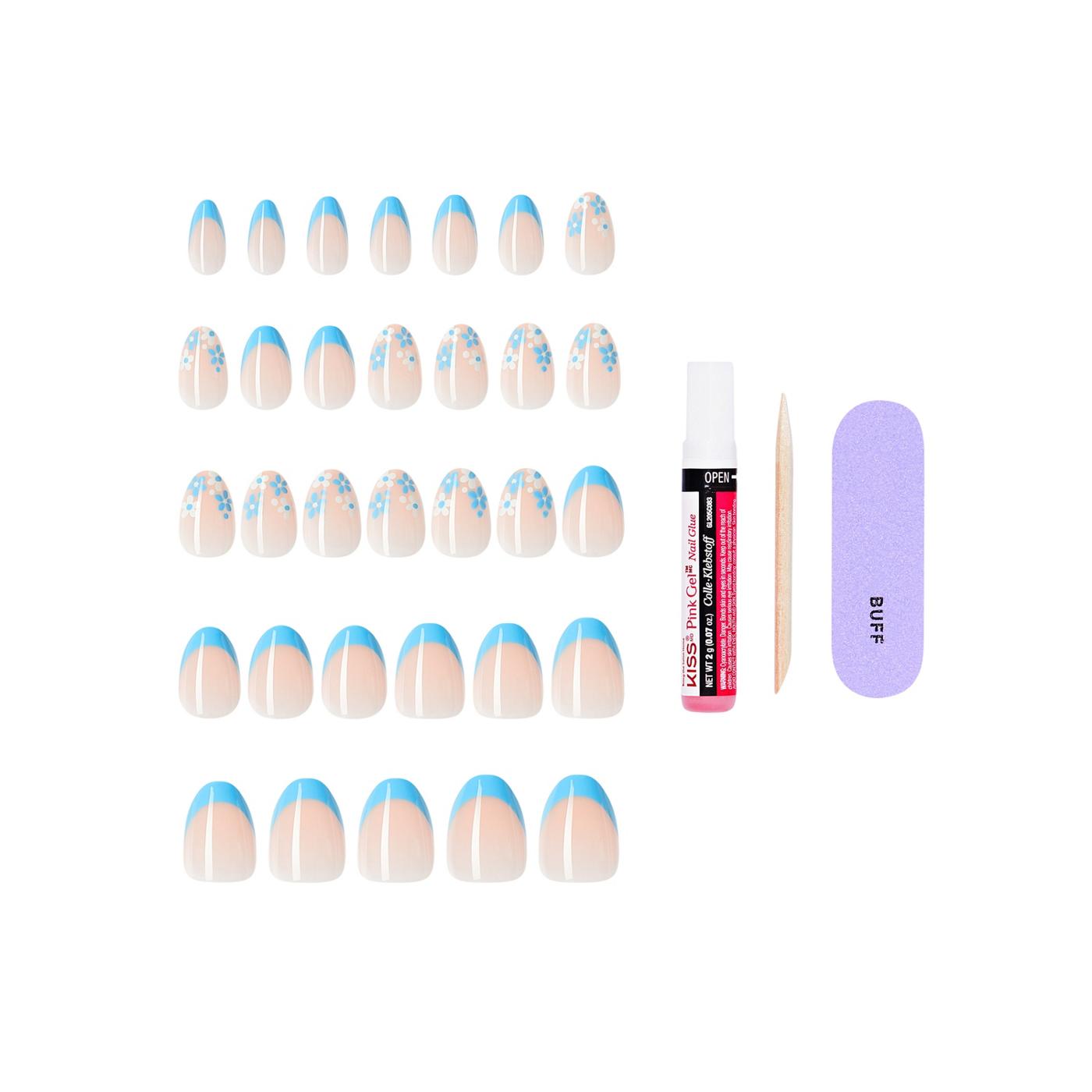 KISS CORE Design On Trend Nails - Tune (Blue Almond Short Nails); image 6 of 8