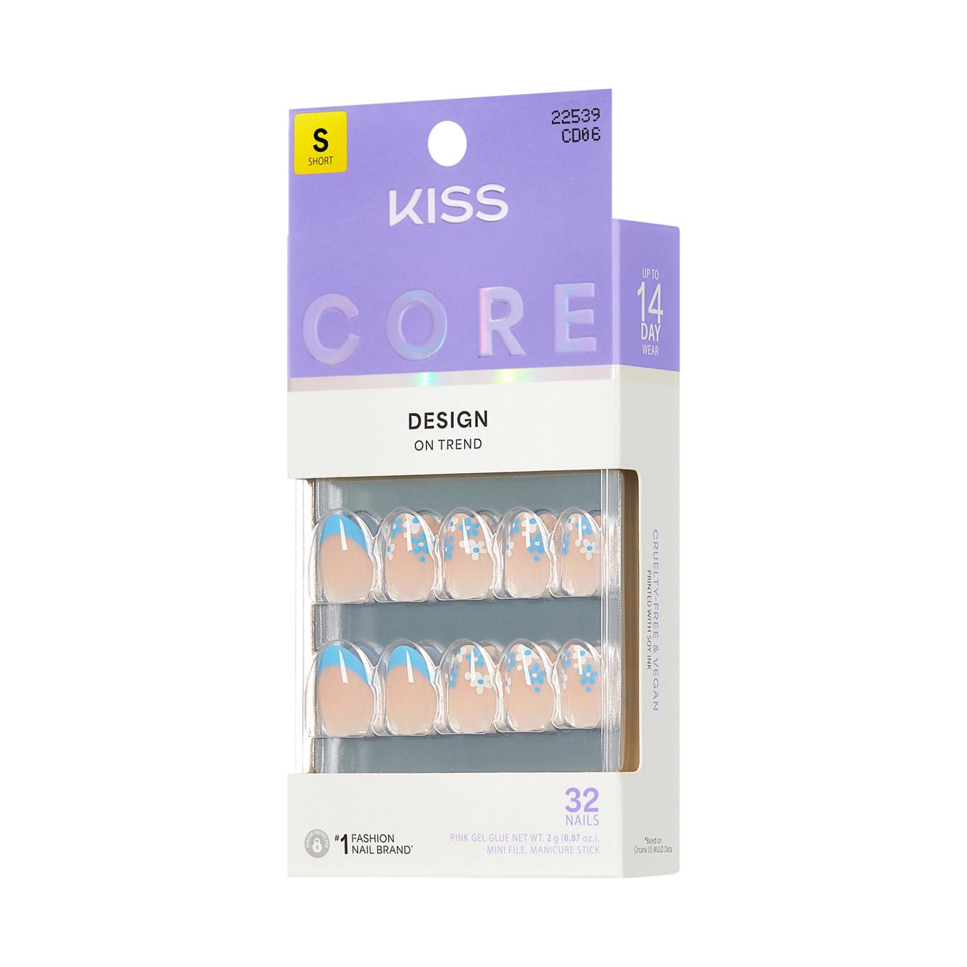 KISS CORE Design On Trend Nails - Tune (Blue Almond Short Nails); image 8 of 8